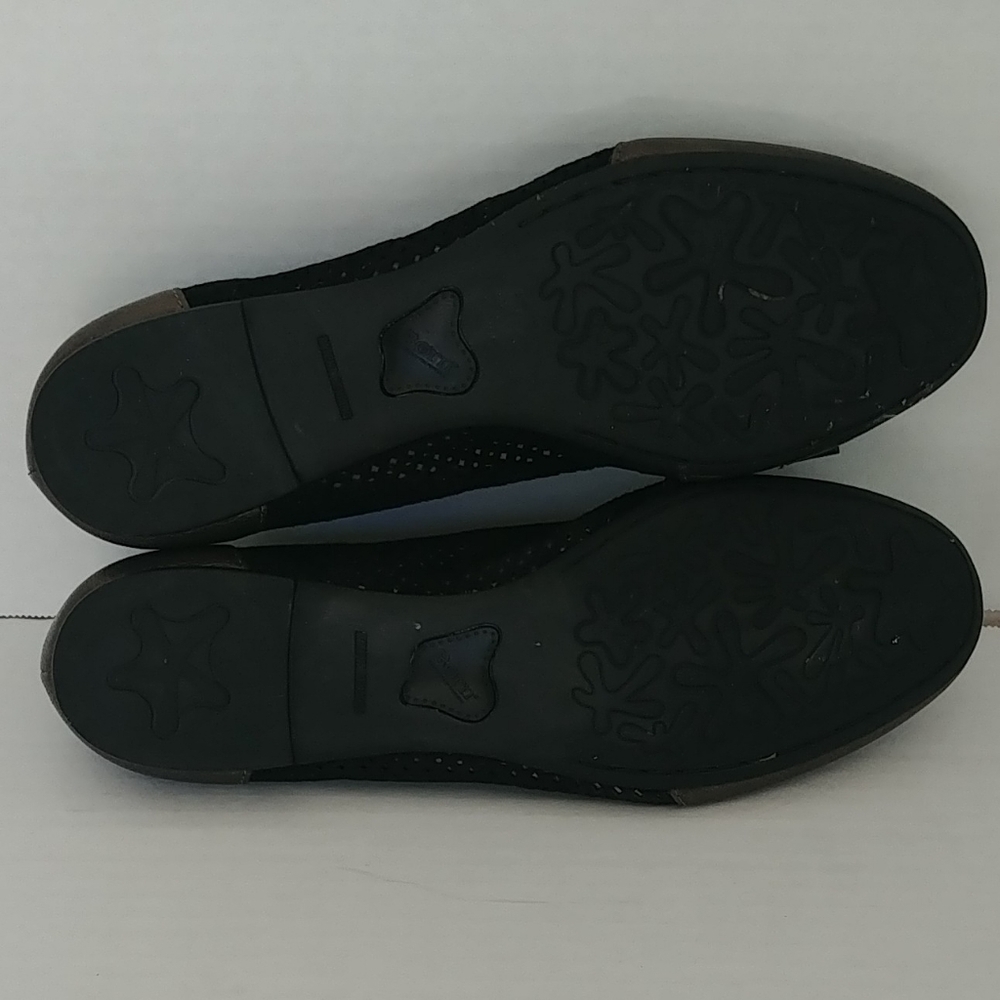 Born Shoes Women's Size 10 M Leather Flats Bow Black & Bronze Weave Pattern - Picture 7 of 8